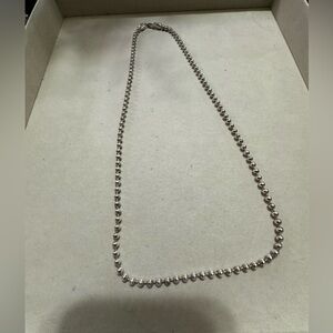 Vintage sterling silver beaded necklace.